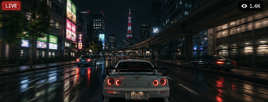 Sample preview: night driving through a rainy city